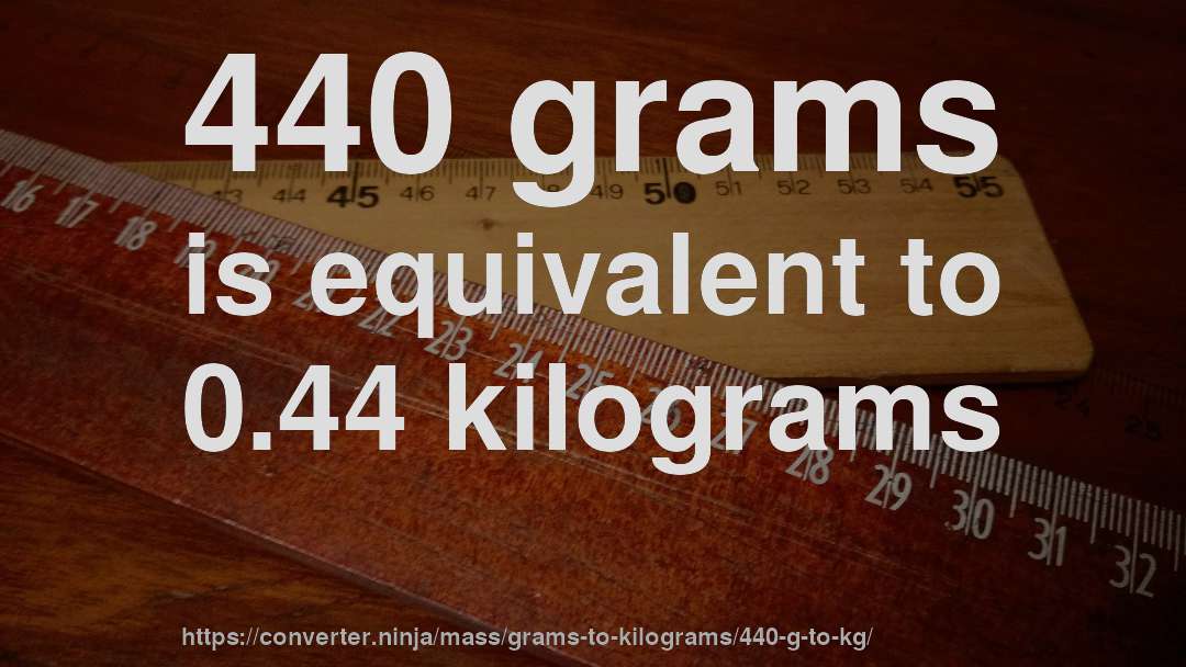 440 grams is equivalent to 0.44 kilograms