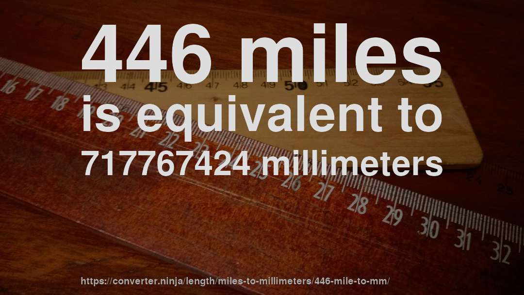 446 miles is equivalent to 717767424 millimeters