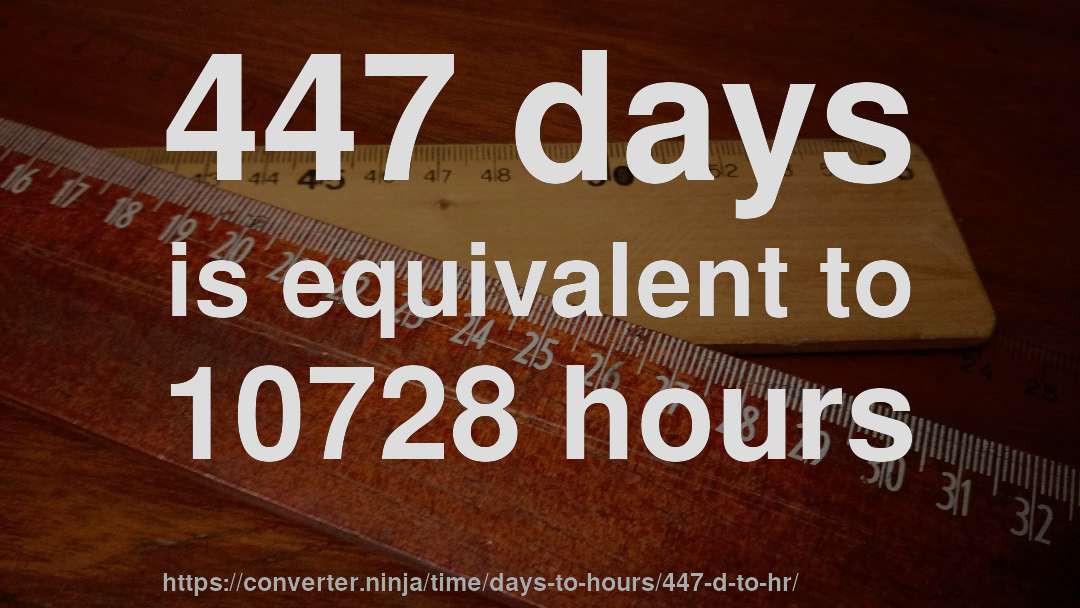 447 days is equivalent to 10728 hours