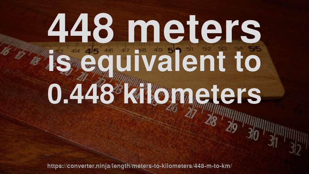 448 meters is equivalent to 0.448 kilometers