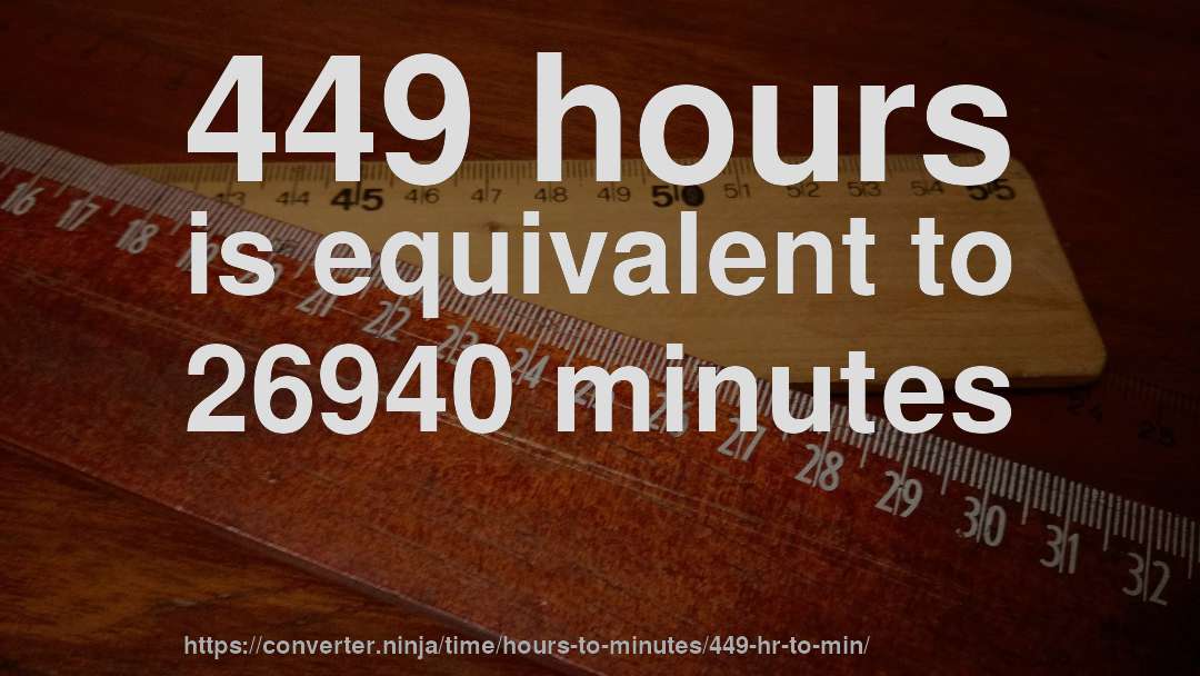 449 hours is equivalent to 26940 minutes