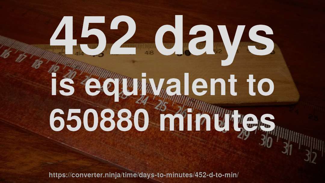 452 days is equivalent to 650880 minutes
