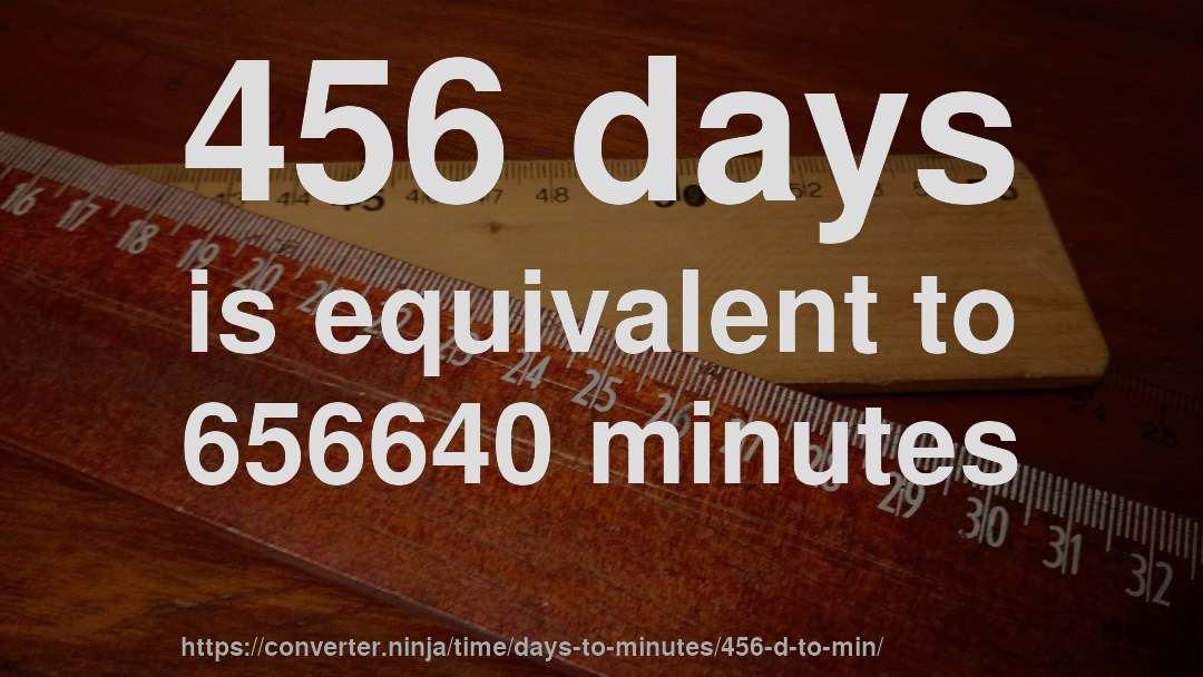456 days is equivalent to 656640 minutes