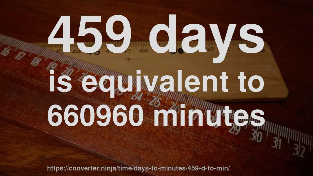 459 days is equivalent to 660960 minutes