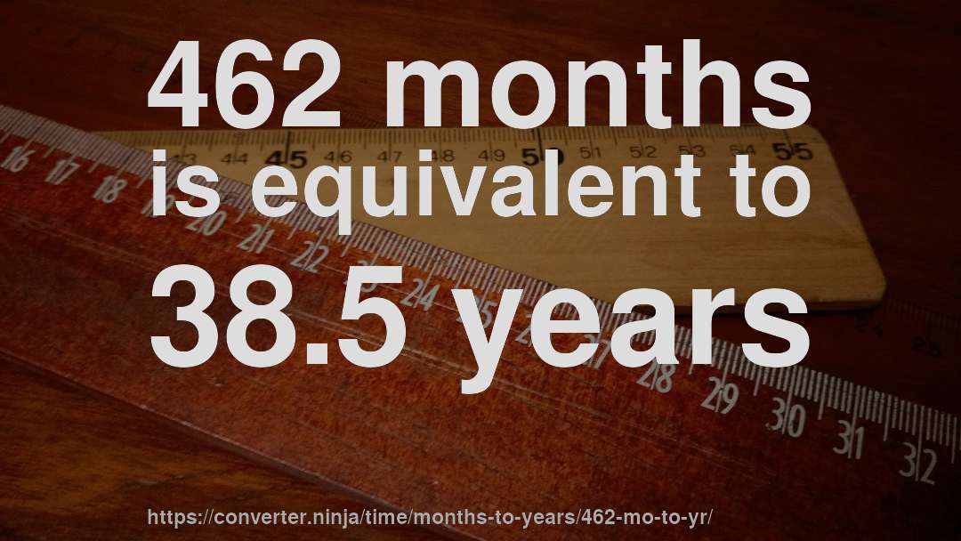 462 months is equivalent to 38.5 years