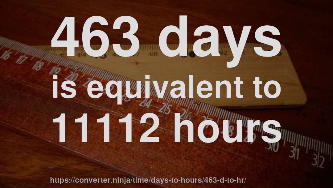 463 days is equivalent to 11112 hours