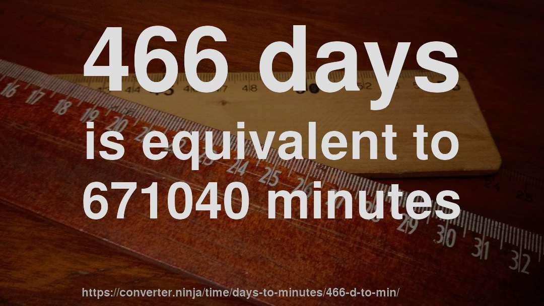 466 days is equivalent to 671040 minutes
