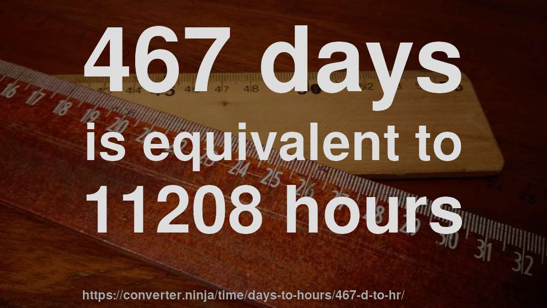 467 days is equivalent to 11208 hours