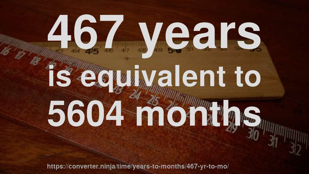 467 years is equivalent to 5604 months