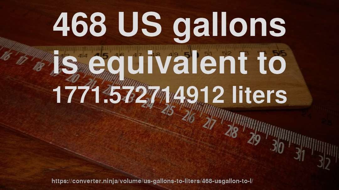 468 US gallons is equivalent to 1771.572714912 liters