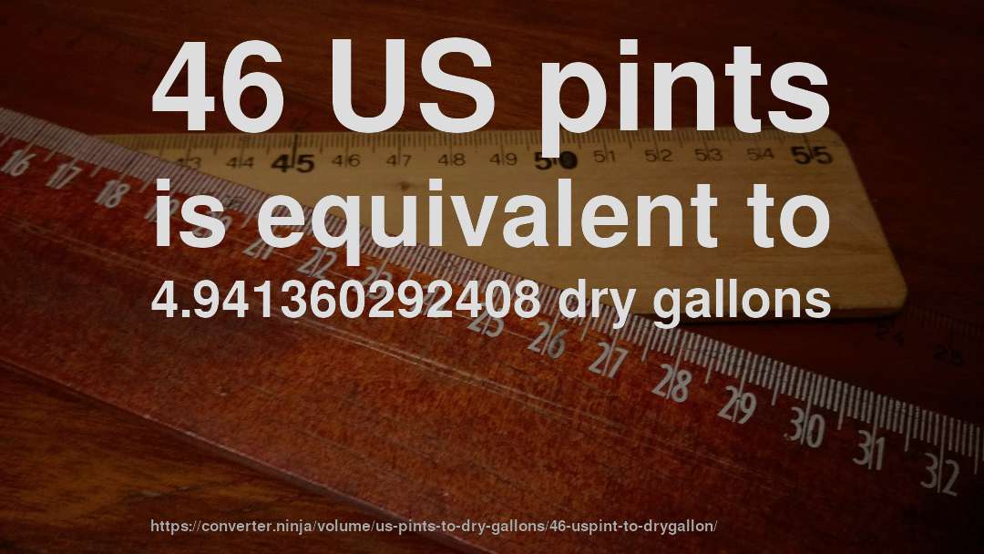46 US pints is equivalent to 4.941360292408 dry gallons
