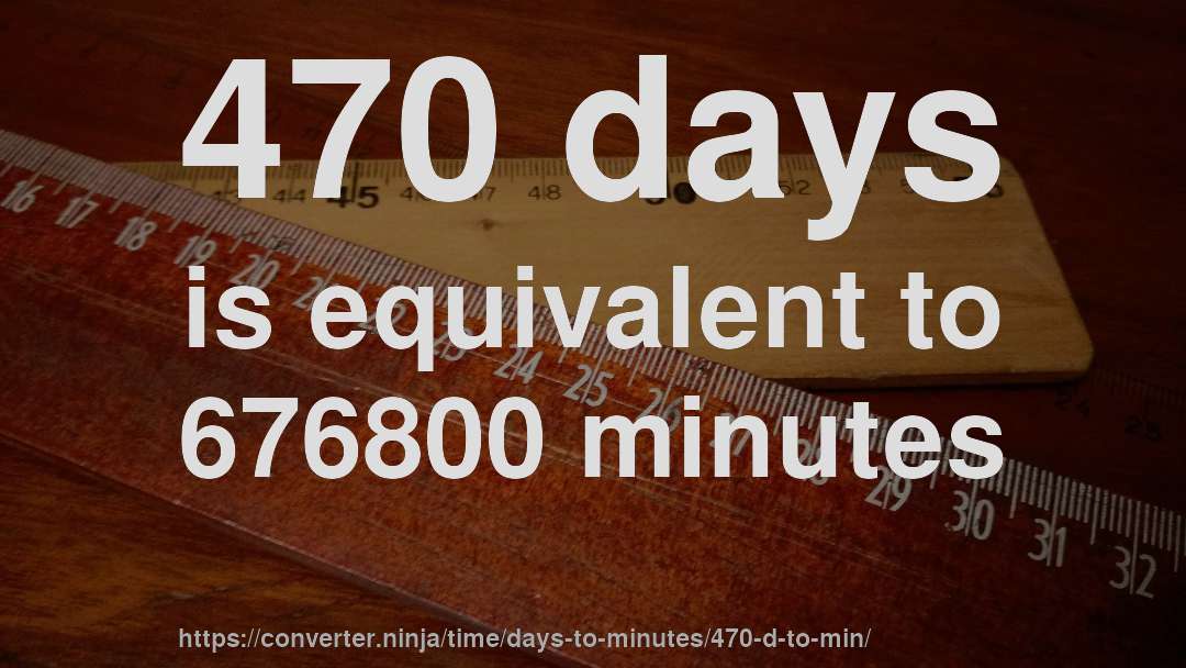 470 days is equivalent to 676800 minutes