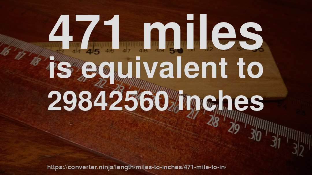 471 miles is equivalent to 29842560 inches