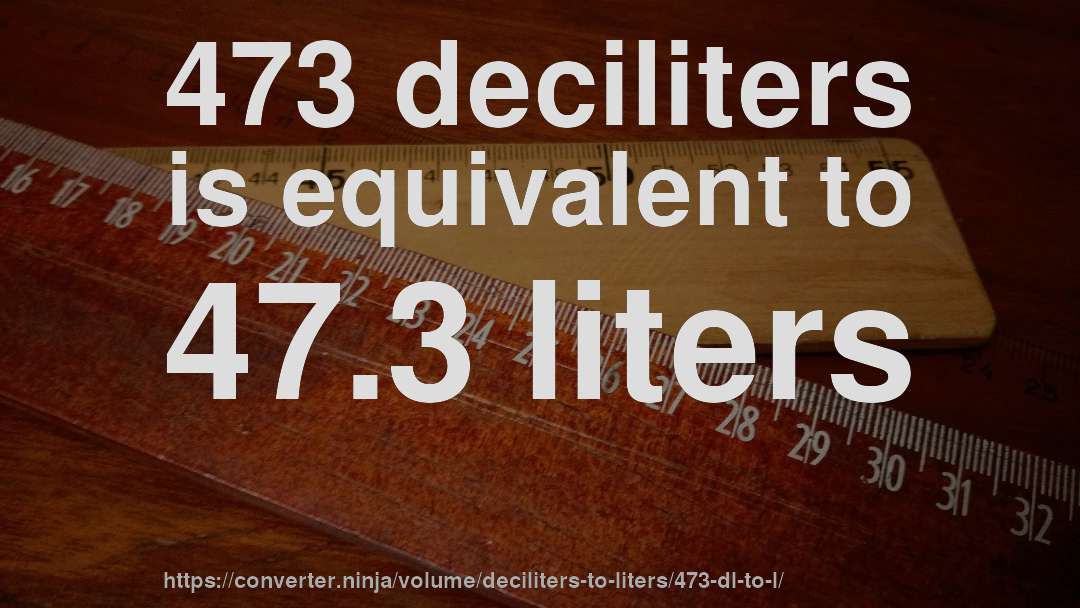 473 deciliters is equivalent to 47.3 liters