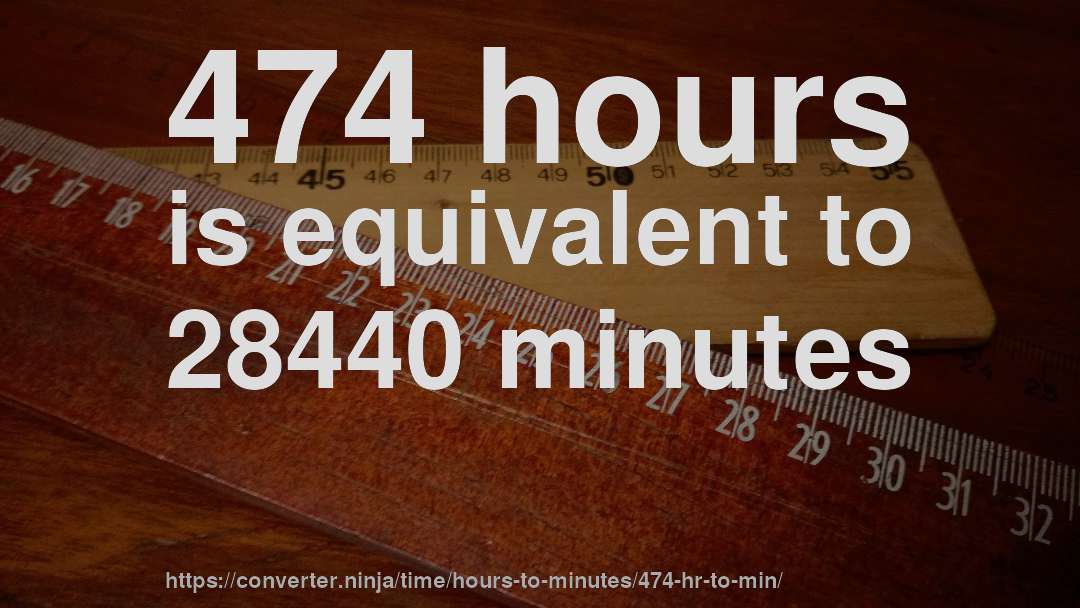 474 hours is equivalent to 28440 minutes