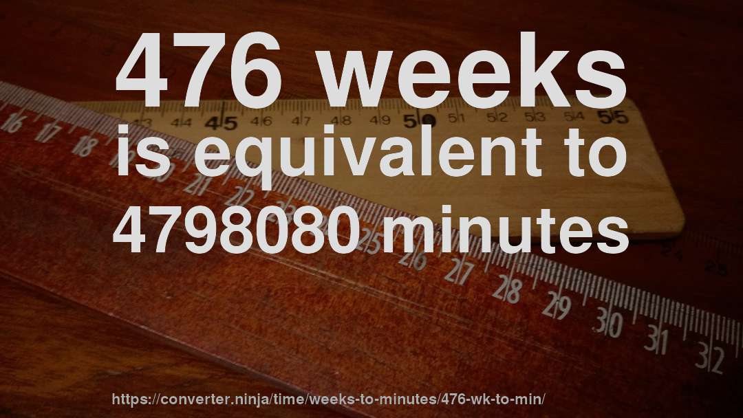 476 weeks is equivalent to 4798080 minutes
