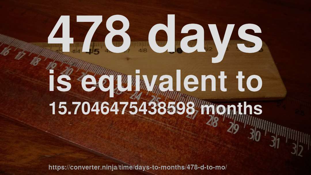 478 days is equivalent to 15.7046475438598 months