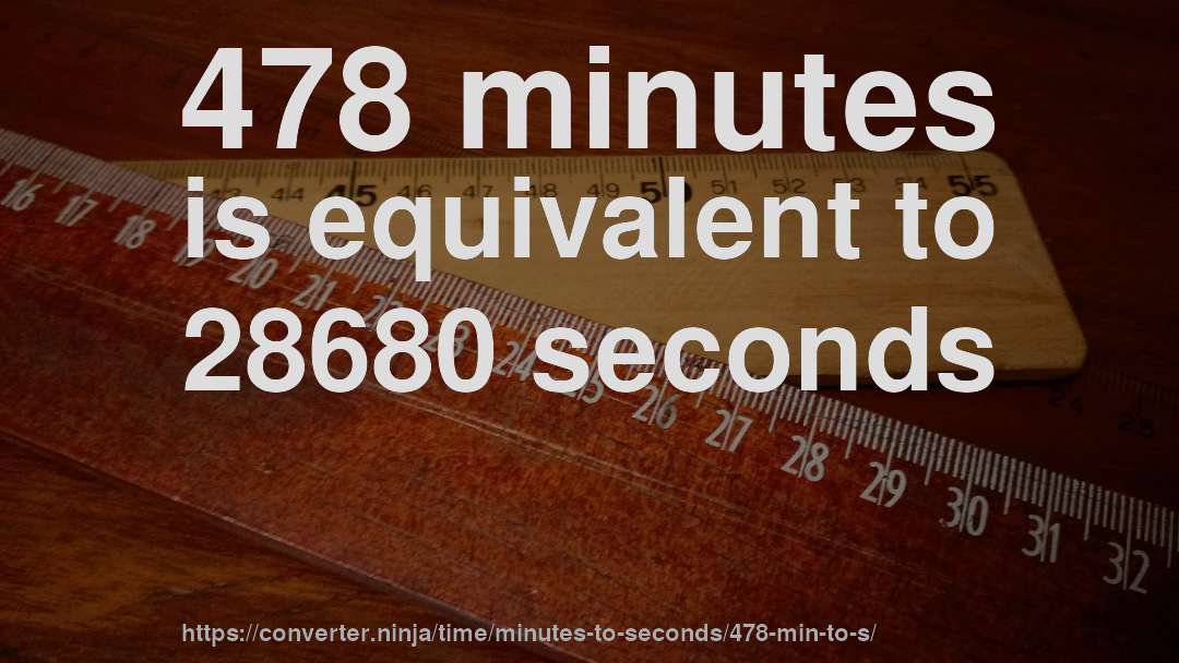 478 minutes is equivalent to 28680 seconds
