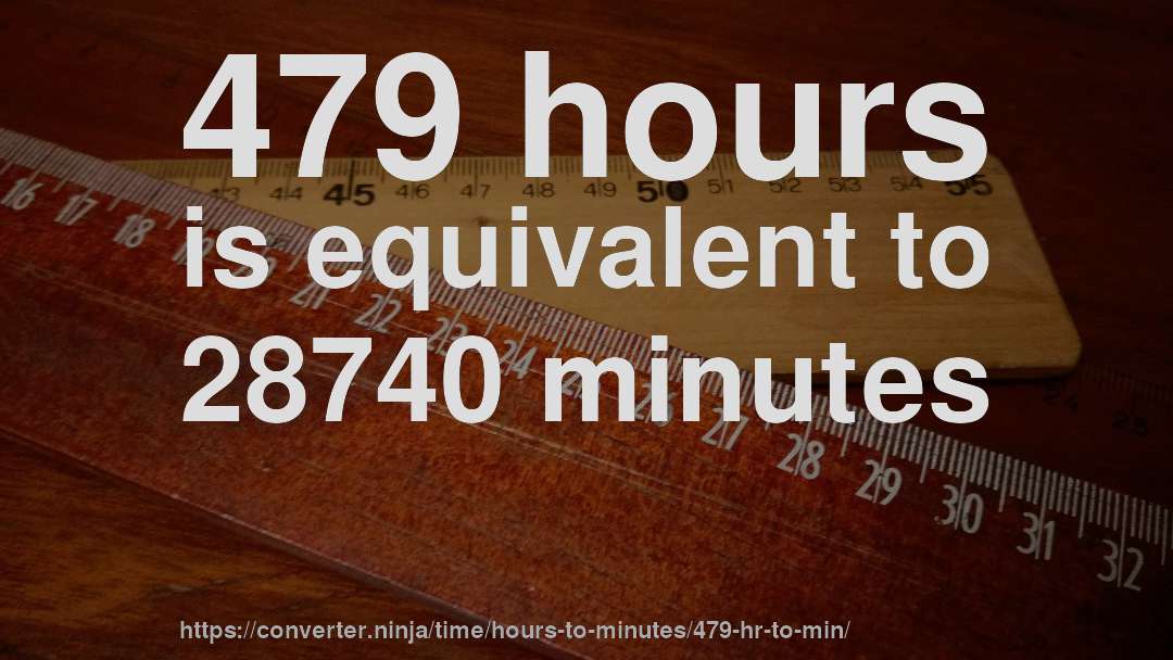 479 hours is equivalent to 28740 minutes
