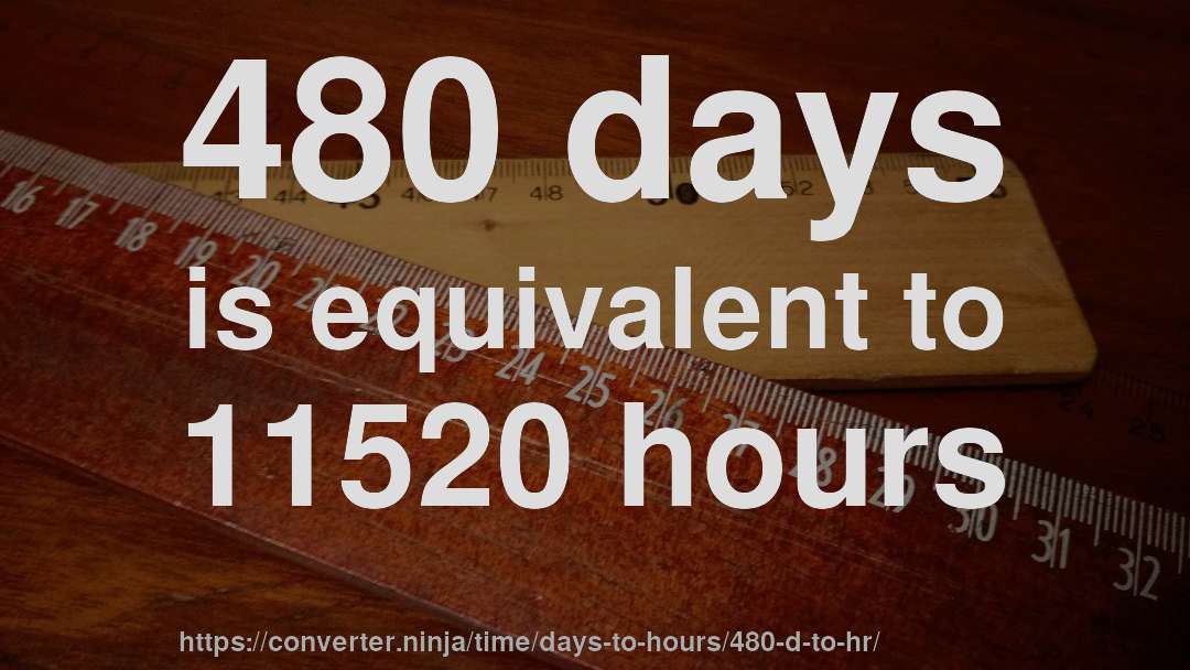 480 days is equivalent to 11520 hours
