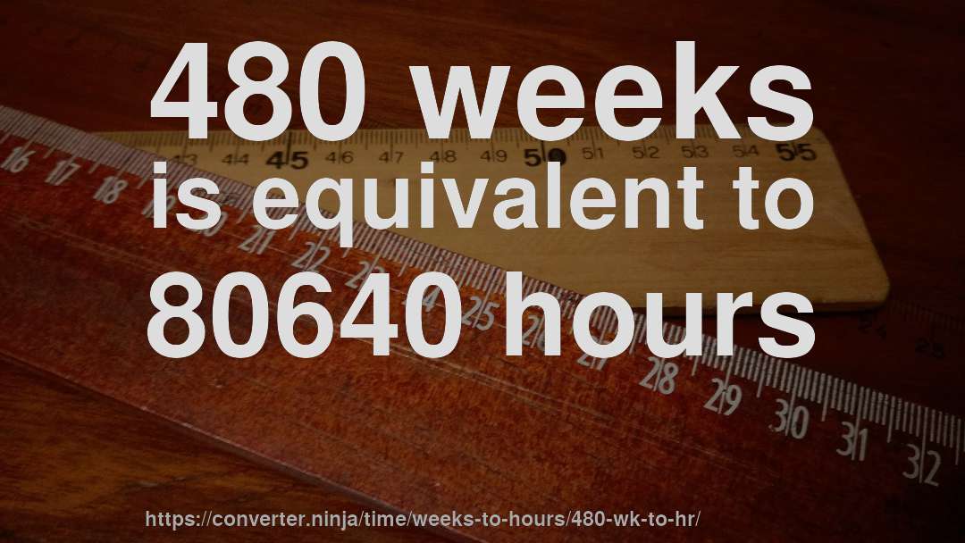 480 weeks is equivalent to 80640 hours
