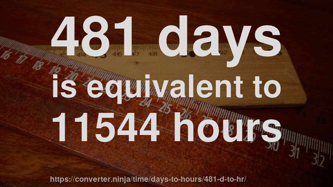 481 days is equivalent to 11544 hours