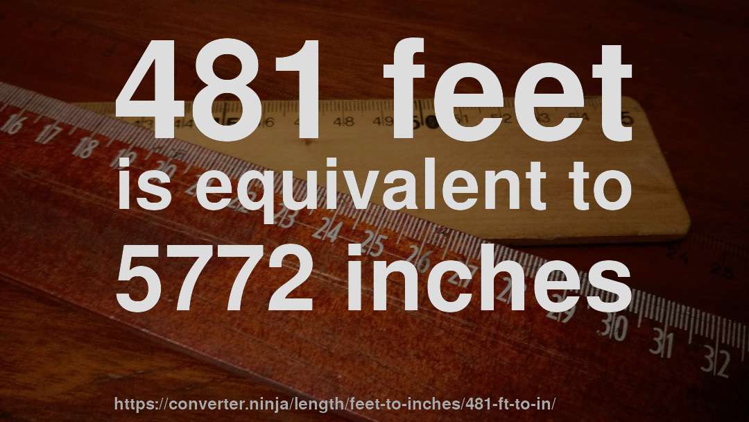 481 feet is equivalent to 5772 inches