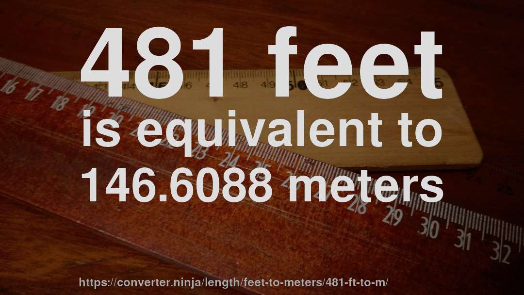 481 feet is equivalent to 146.6088 meters