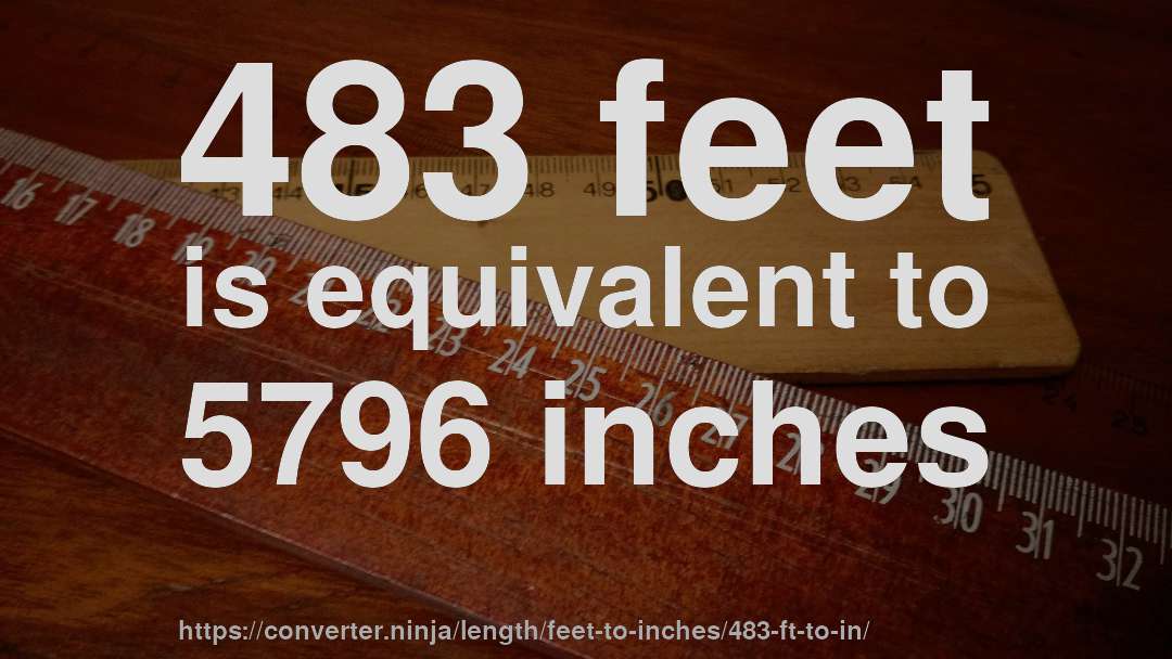 483 feet is equivalent to 5796 inches