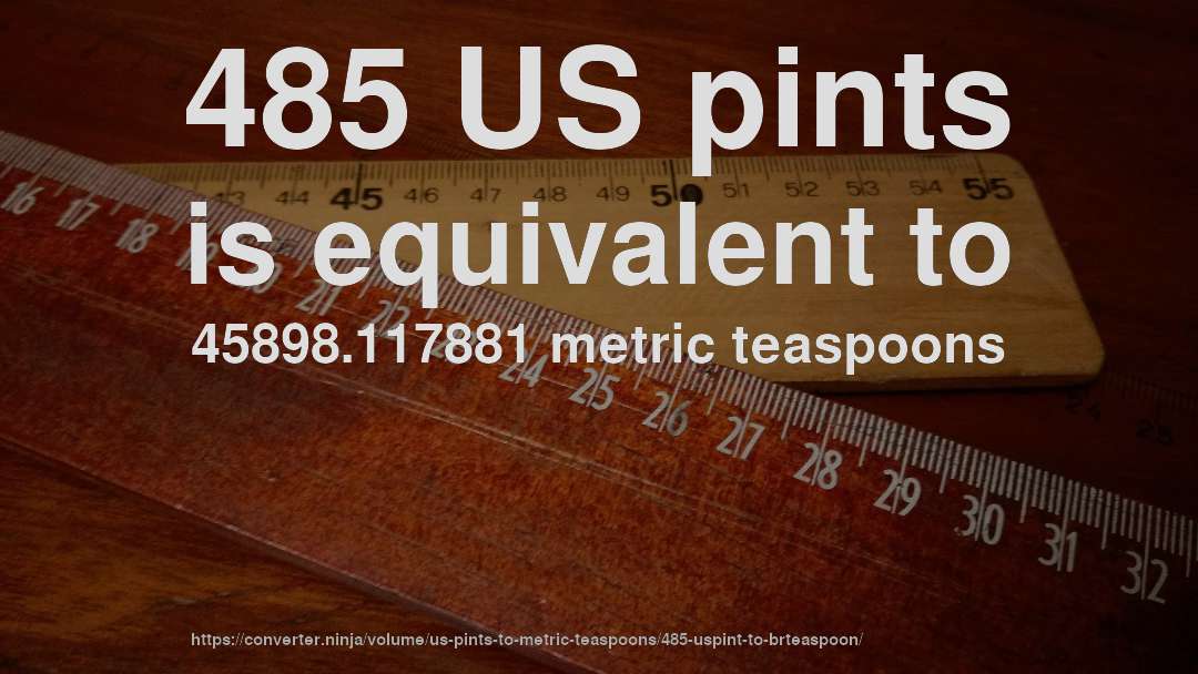 485 US pints is equivalent to 45898.117881 metric teaspoons