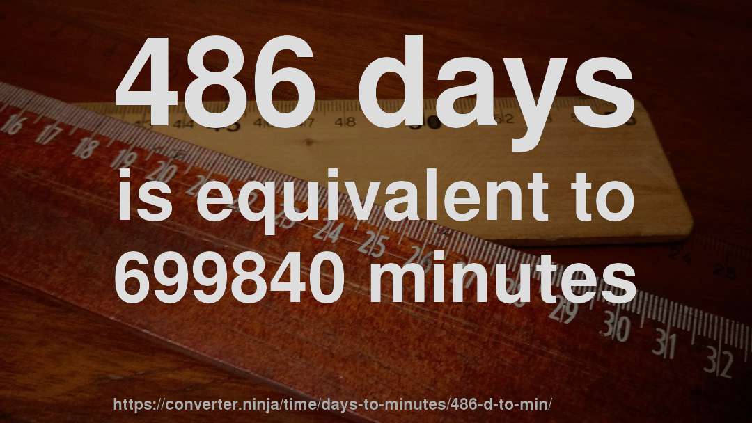 486 days is equivalent to 699840 minutes