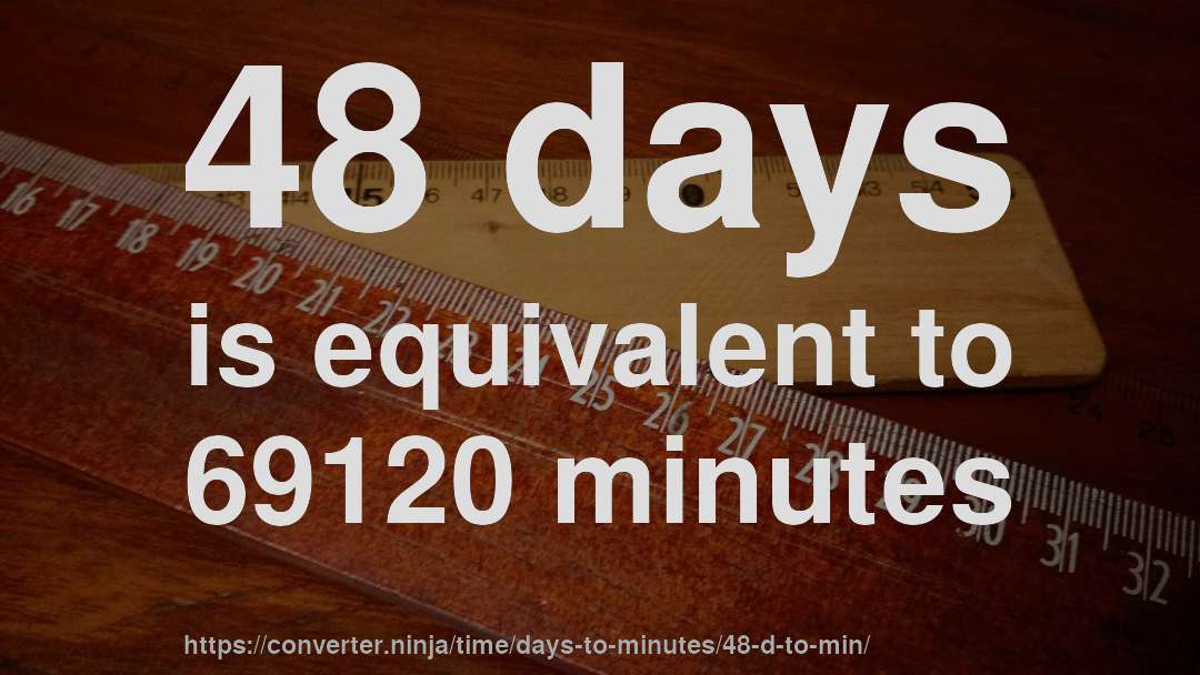 48 days is equivalent to 69120 minutes