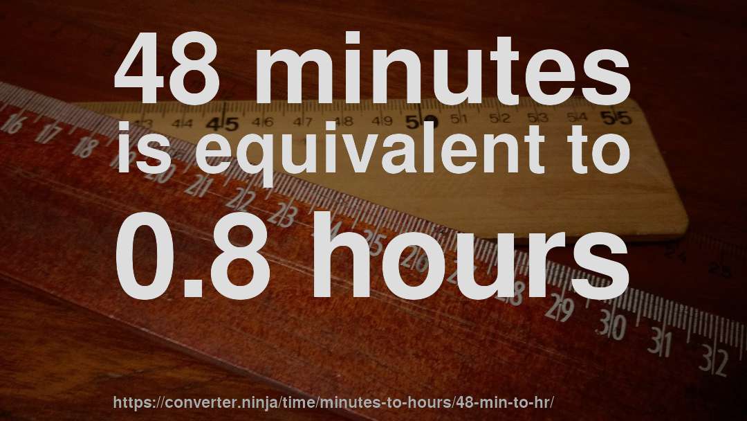 48 minutes is equivalent to 0.8 hours