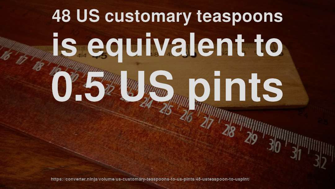 48 US customary teaspoons is equivalent to 0.5 US pints