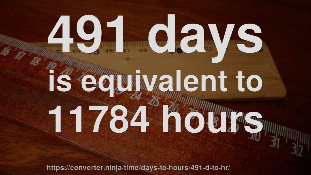 491 days is equivalent to 11784 hours