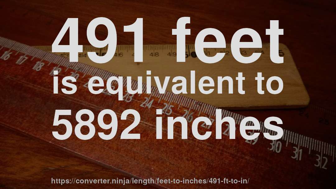 491 feet is equivalent to 5892 inches