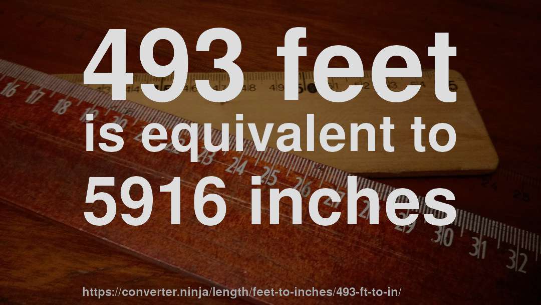 493 feet is equivalent to 5916 inches