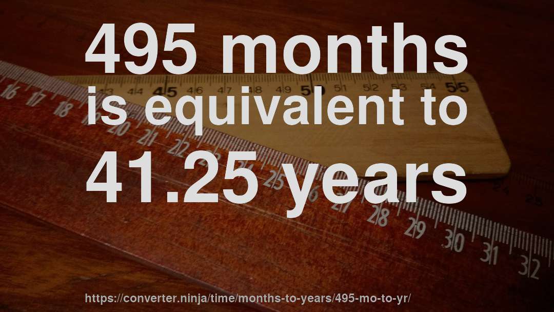 495 months is equivalent to 41.25 years