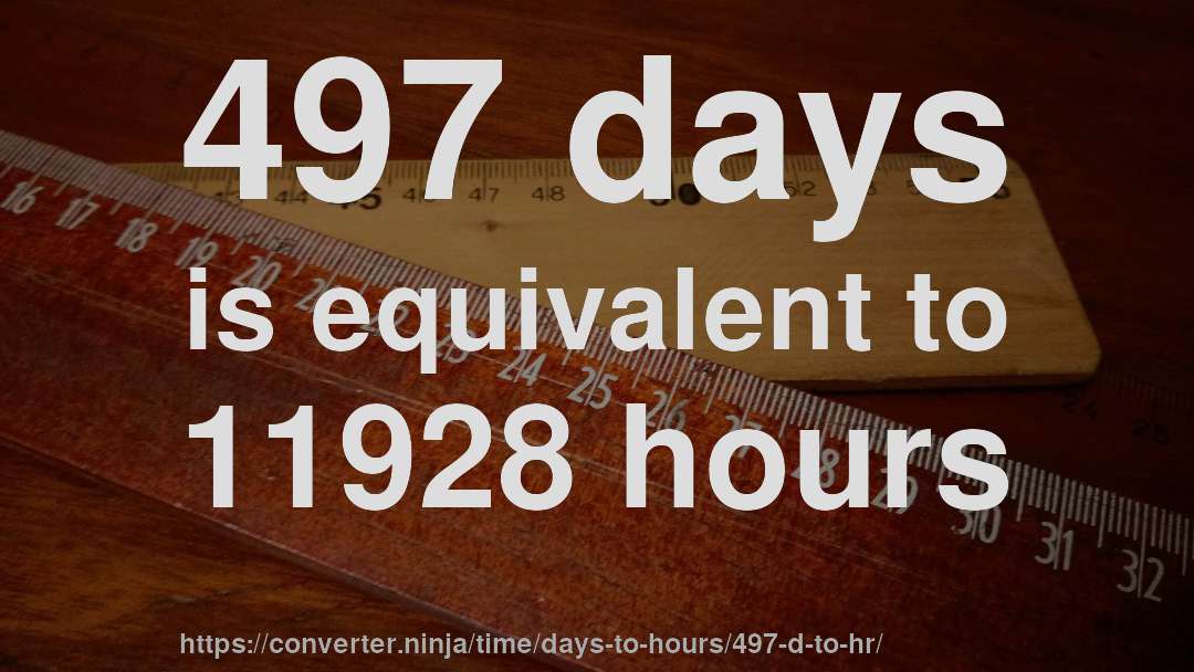 497 days is equivalent to 11928 hours
