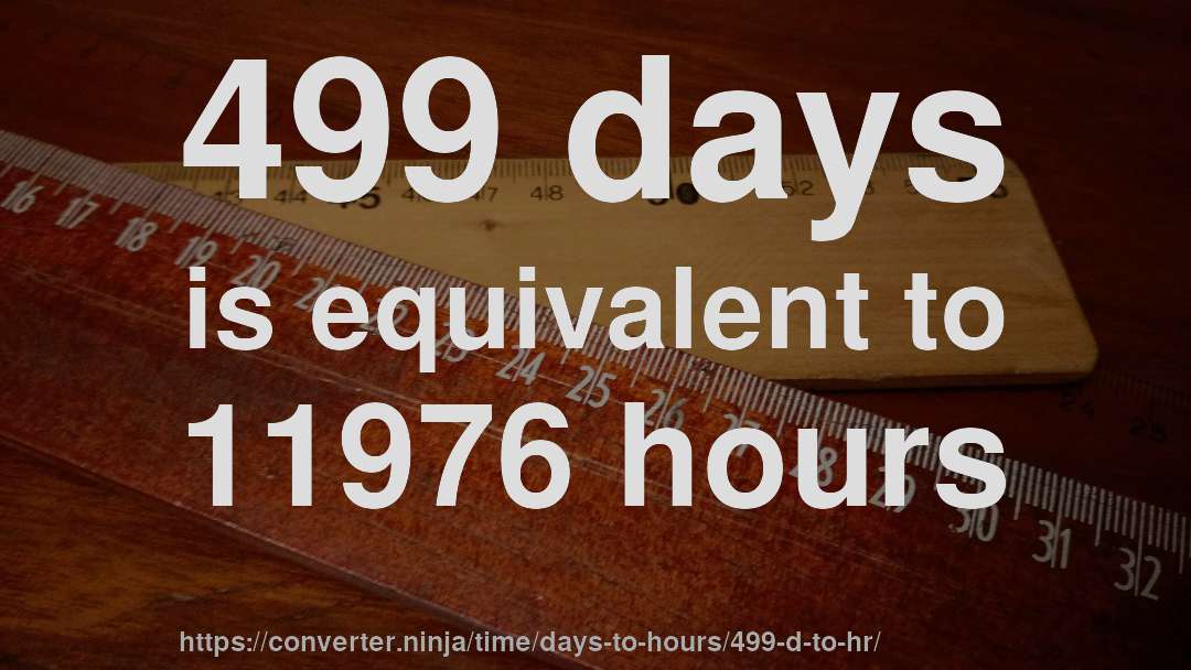 499 days is equivalent to 11976 hours