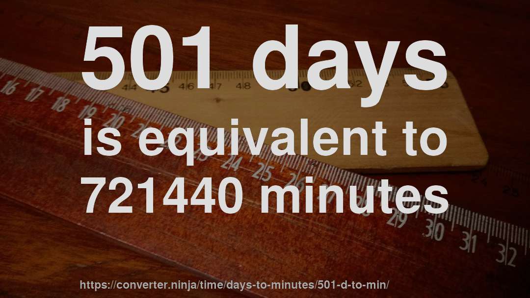 501 days is equivalent to 721440 minutes