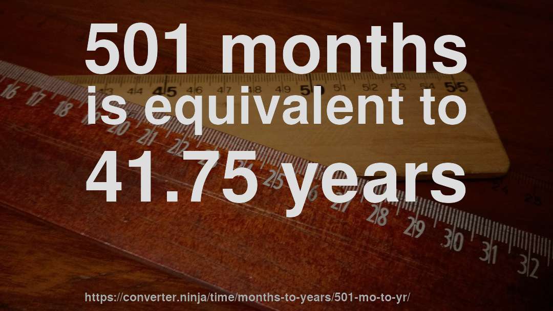501 months is equivalent to 41.75 years