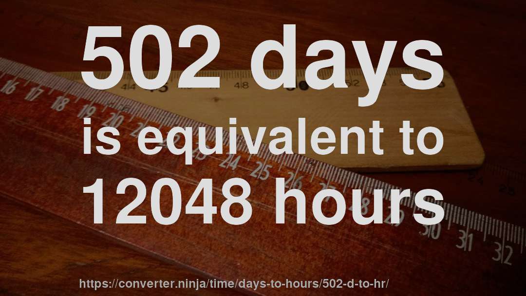 502 days is equivalent to 12048 hours