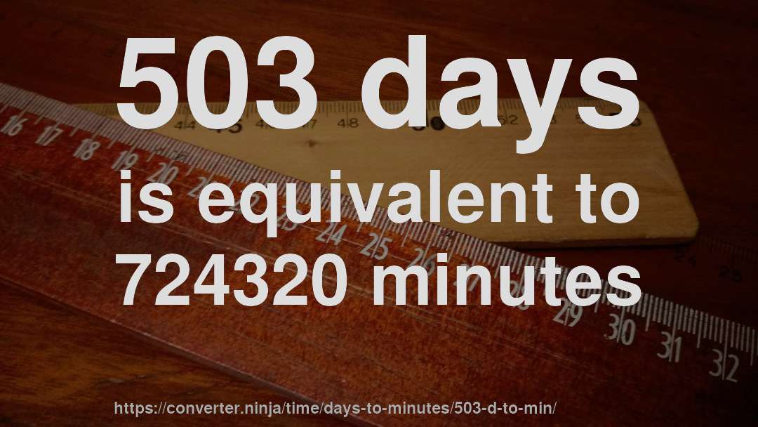 503 days is equivalent to 724320 minutes