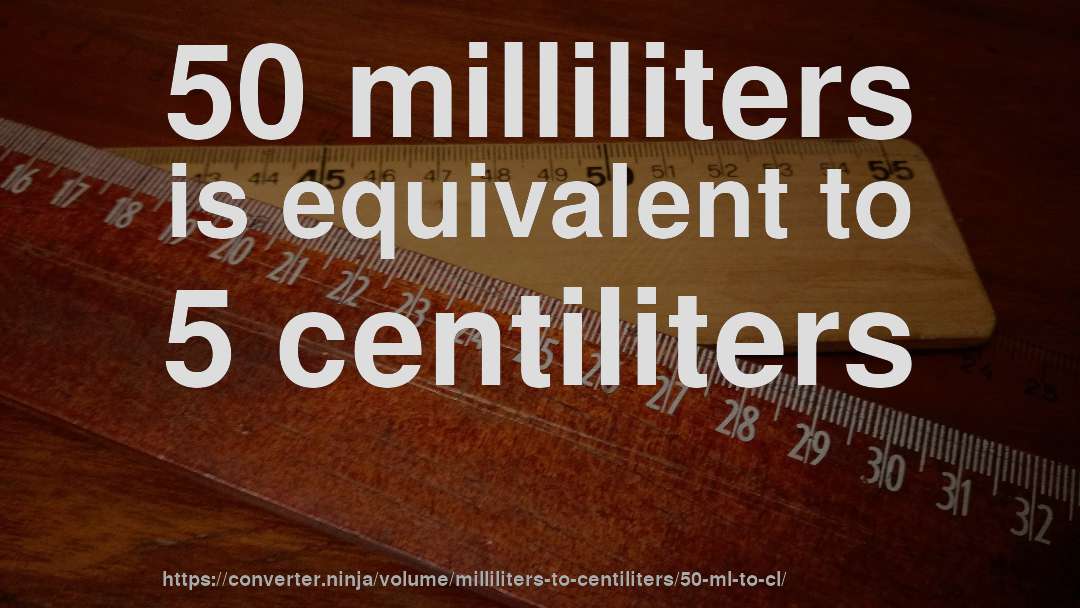 50 milliliters is equivalent to 5 centiliters