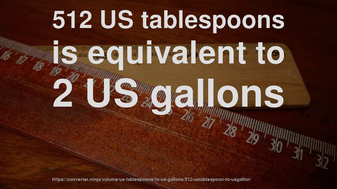 512 US tablespoons is equivalent to 2 US gallons