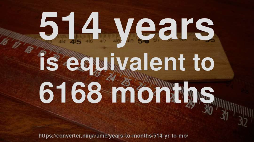 514 years is equivalent to 6168 months