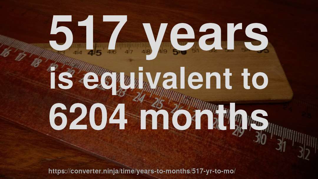 517 years is equivalent to 6204 months
