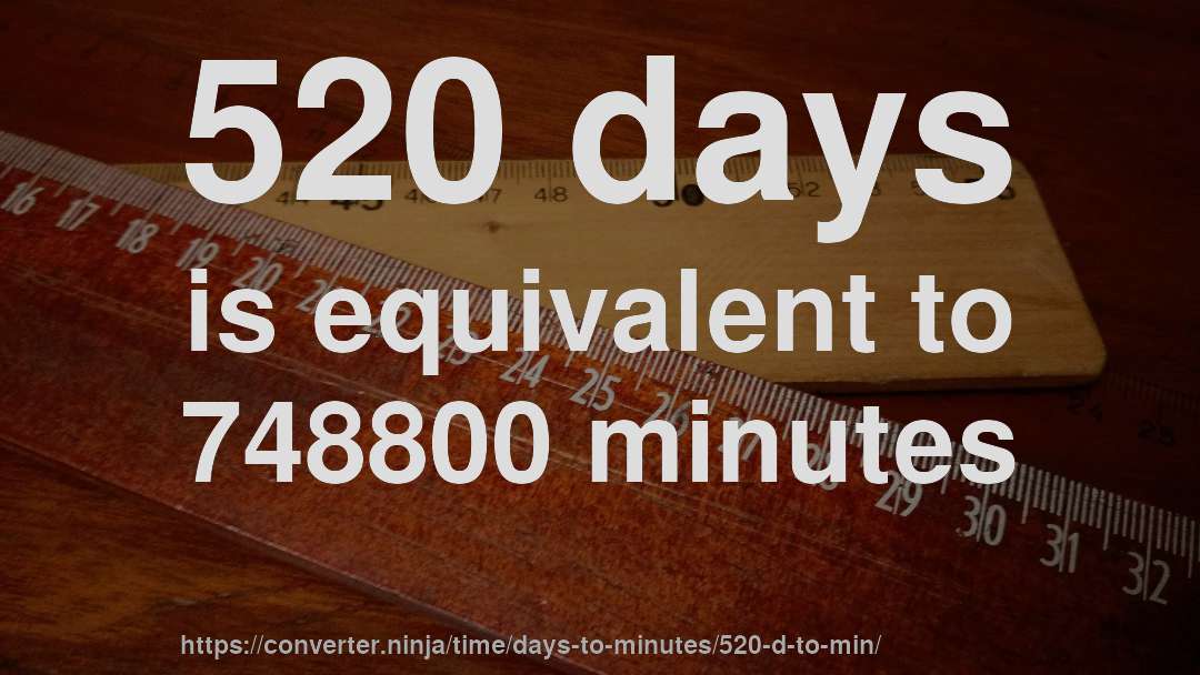 520 days is equivalent to 748800 minutes