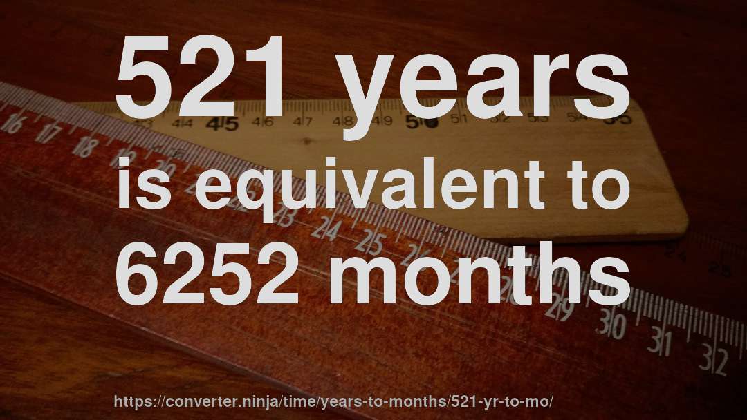 521 years is equivalent to 6252 months